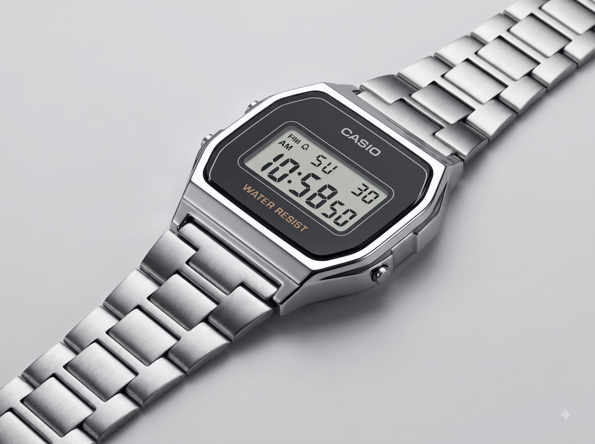 Casio Vintage Digital Stainless Steel Watch - Official Timepiece