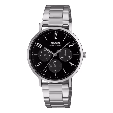 Casio Enticer Stainless Steel Date Analog Watch - Official Timepiece