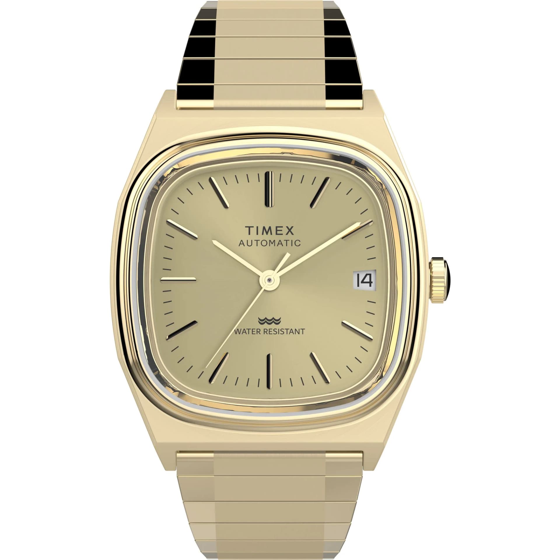 Q Timex Men Champagne Dial Heritage Watch - Official Timepiece